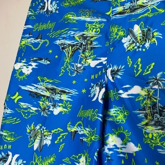 Hurley Big Kids Boys' Blue Board Shorts Swim Trunks Swimwear Size 14 Pool - Picture 9 of 11